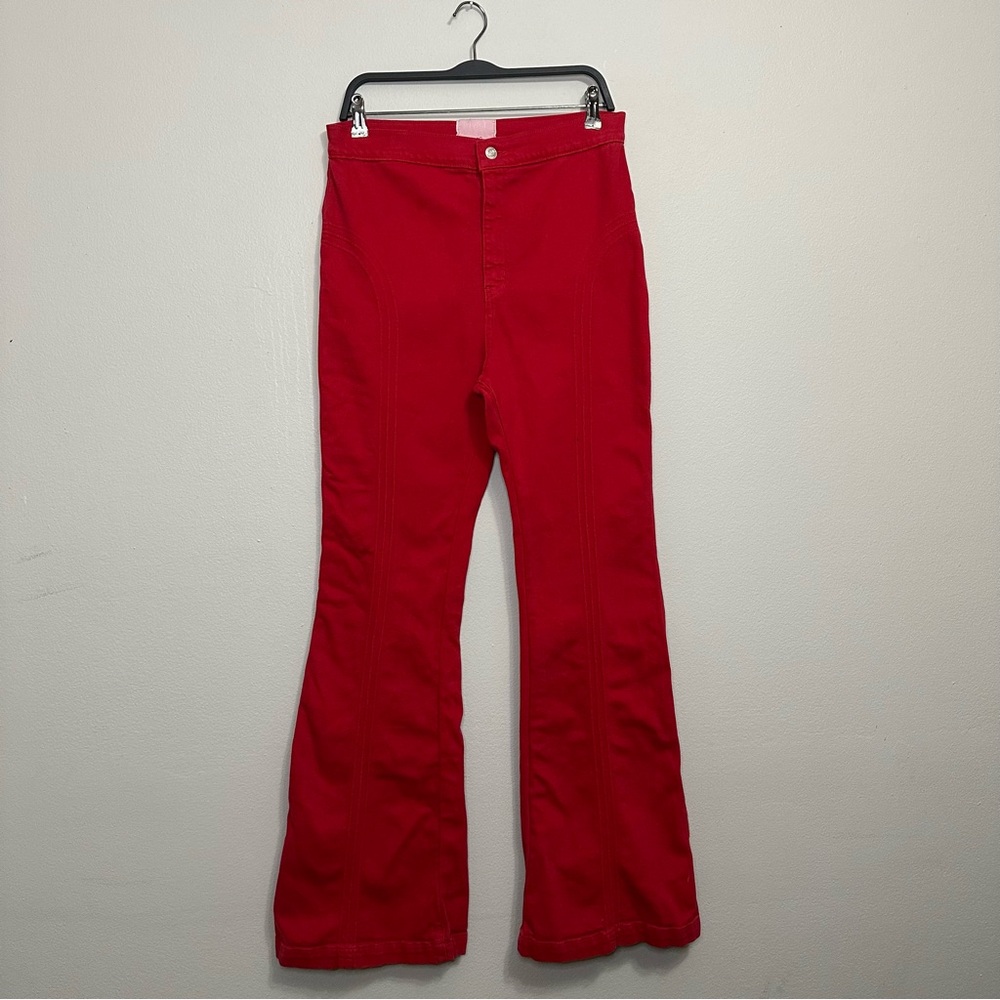 Revice Red Roller Flare Jeans